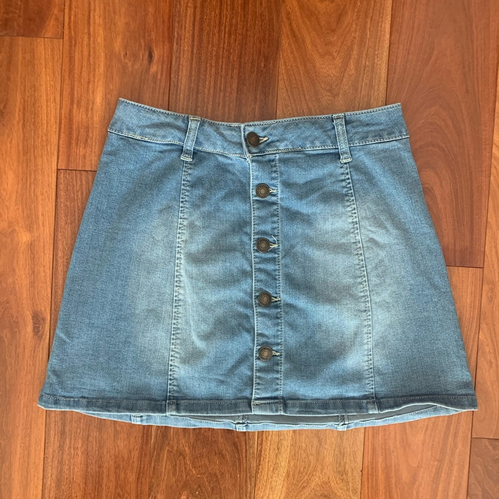 Button-Down Jean Skirt